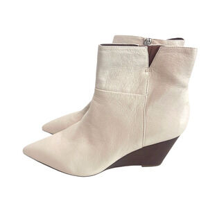 FRANCO SARTO Athens Leather Ankle Boot Size 8.5 Cream